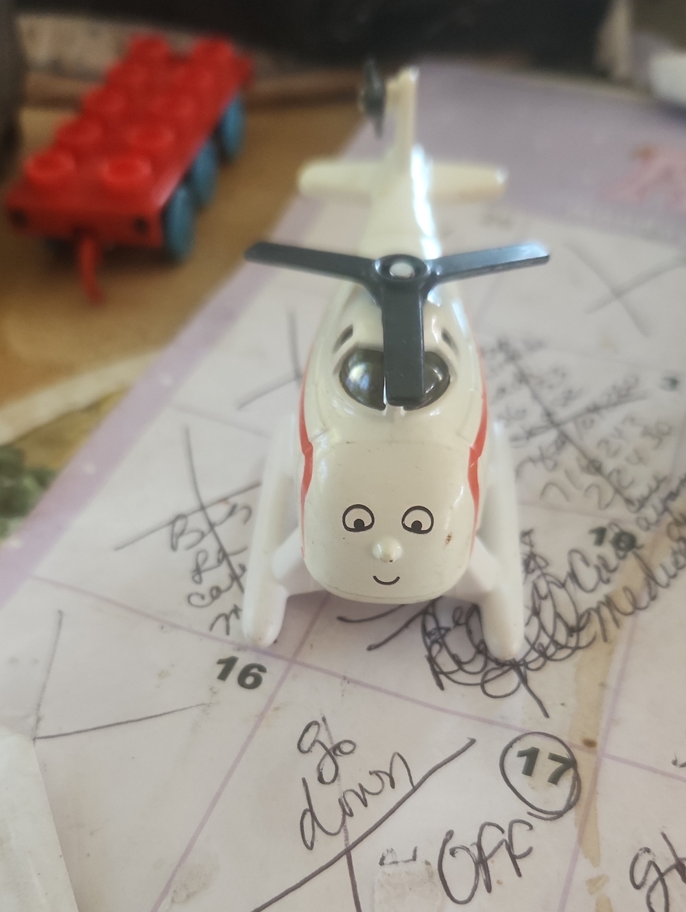 Thomas And White Kids Toy Helicopter with Smile Face - Classic Play Helicopter